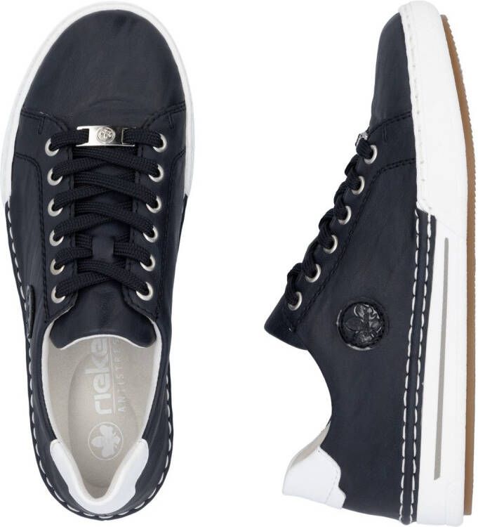 Rieker Plateausneakers veterschoenen lage schoen vrijetijdsschoen met witte randnaad