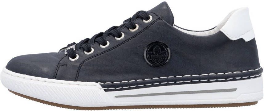 Rieker Plateausneakers veterschoenen lage schoen vrijetijdsschoen met witte randnaad