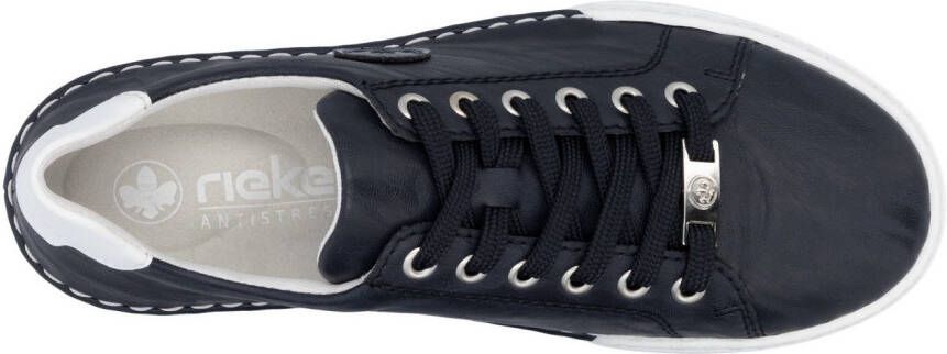 Rieker Plateausneakers veterschoenen lage schoen vrijetijdsschoen met witte randnaad