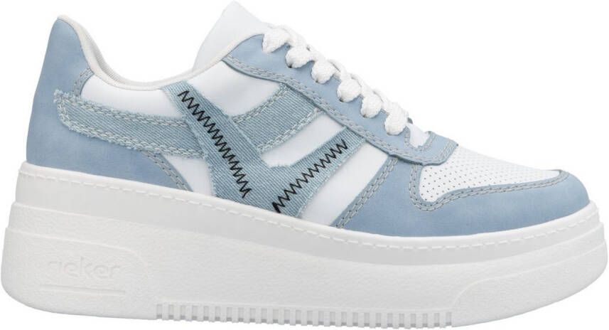Rieker Plateausneakers vrijetijdsschoen lage schoen veterschoen met gepolsterde schacht