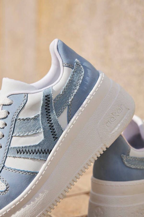 Rieker Plateausneakers vrijetijdsschoen lage schoen veterschoen met gepolsterde schacht
