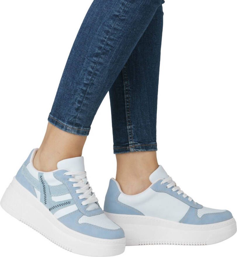 Rieker Plateausneakers vrijetijdsschoen lage schoen veterschoen met gepolsterde schacht