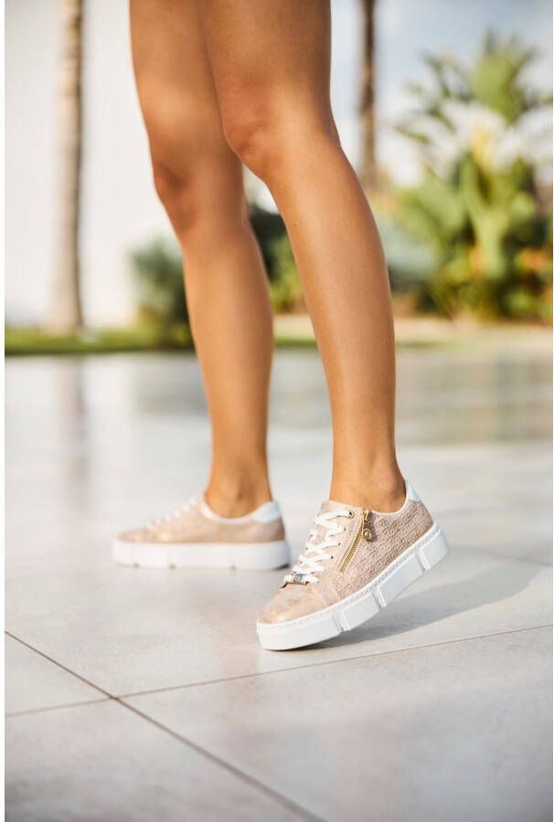 Rieker Plateausneakers vrijetijdsschoen lage schoen veterschoen met rits
