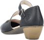 Rieker Zwarte Leren Platte Sandalen Zwart Dames - Thumbnail 6