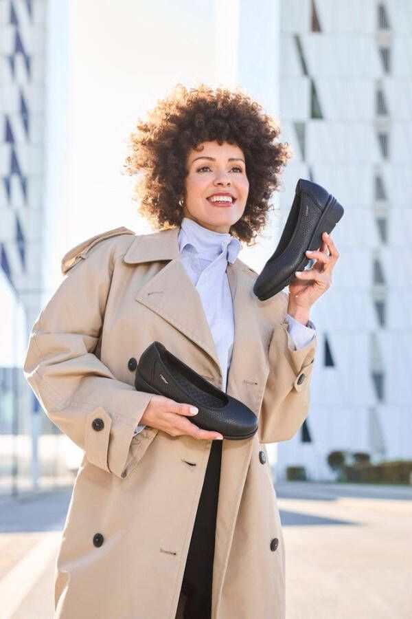 Rieker Pumps met sleehak Ballerina instapper slipper met lichte structuur in het bovenmateriaal