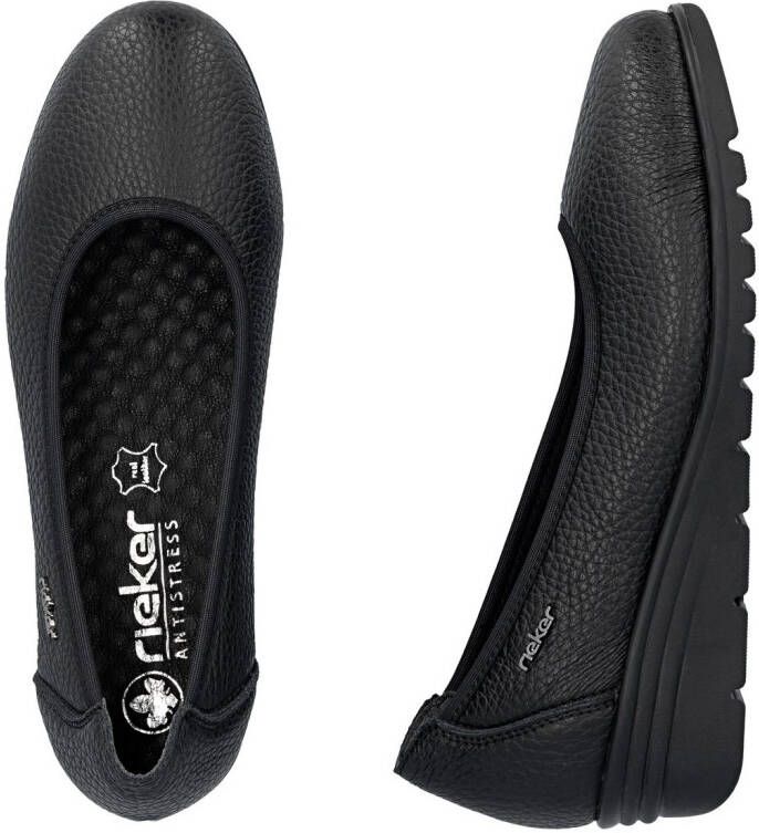 Rieker Pumps met sleehak Ballerina instapper slipper met lichte structuur in het bovenmateriaal