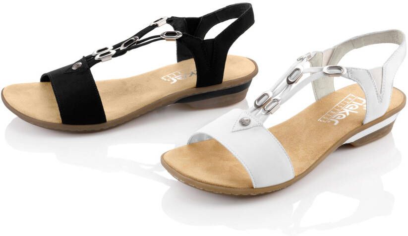 Rieker Sandaaltjes zomerschoen sandaal sleehak in moderne look - Foto 3