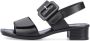 Rieker Zwarte leren platte sandalen Zwart Dames - Thumbnail 8