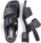Rieker Zwarte leren platte sandalen Zwart Dames - Thumbnail 15