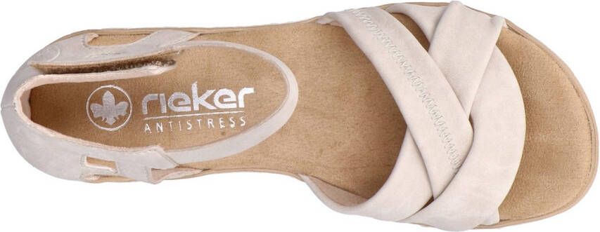 Rieker Sandaaltjes sandaal zomerschoen klittenbandschoen sleehak gesloten hiel