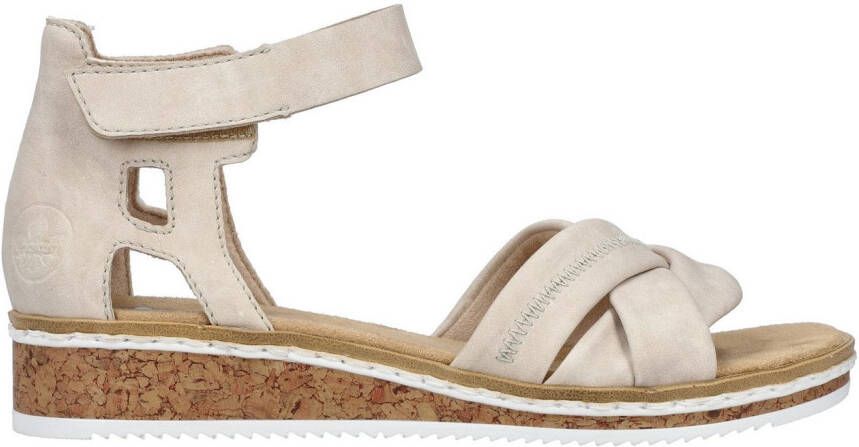 Rieker Sandaaltjes sandaal zomerschoen klittenbandschoen sleehak gesloten hiel