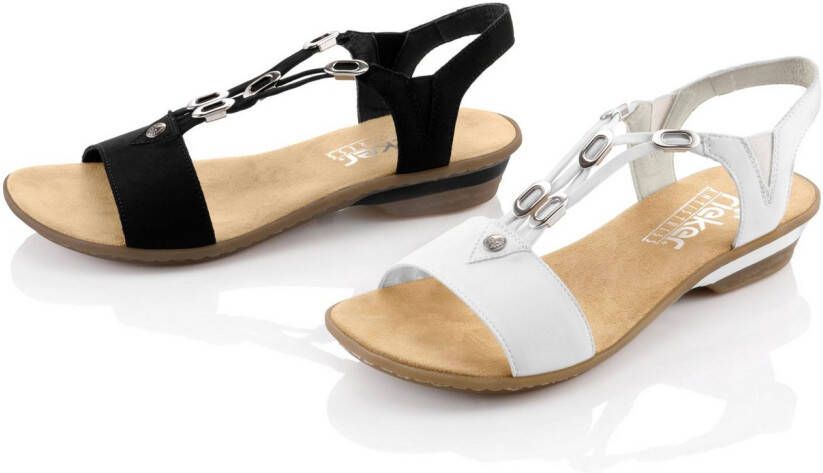 Rieker Sandaaltjes zomerschoen sandaal sleehak in moderne look
