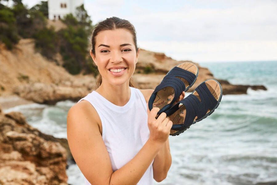 Rieker Sandalen Trekkingsandaal outdoorsandaal zomerschoen met elastische instap