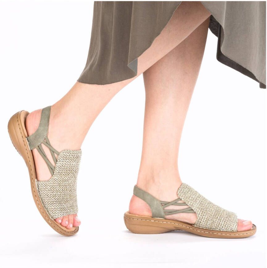 Rieker Sandalen Zomerschoen sandaaltje instapper met elastiek aan de zijkant