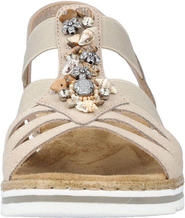 Rieker Sandalen zomerschoen sandaal sleehak met zomerse versiering