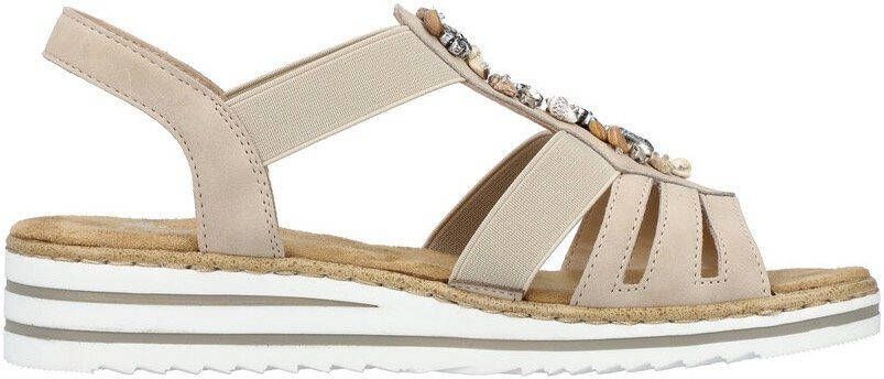 Rieker Sandalen zomerschoen sandaal sleehak met zomerse versiering
