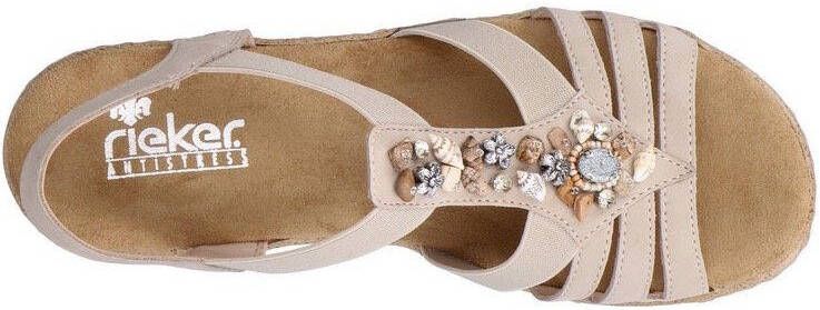 Rieker Sandalen zomerschoen sandaal sleehak met zomerse versiering
