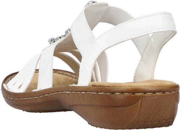 Rieker Sandalen zomerschoen sandaal sleehak met decoratieve steentjes