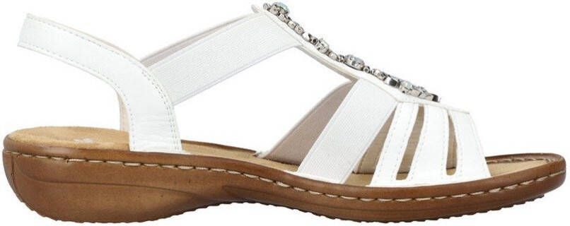 Rieker Sandalen zomerschoen sandaal sleehak met decoratieve steentjes