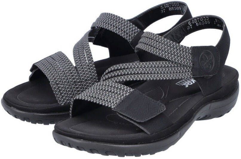 Rieker Sandalen zomerschoen sandaal sleehak met elastieken