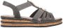 Rieker Sandalen zomerschoen sandaal sleehak met decoratieve steentjes - Thumbnail 5