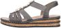 Rieker Sandalen zomerschoen sandaal sleehak met decoratieve steentjes - Thumbnail 6