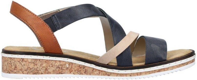 Rieker Sandalen zomerschoen sandaal sleehak met klittenbandjes