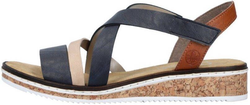 Rieker Sandalen zomerschoen sandaal sleehak met klittenbandjes