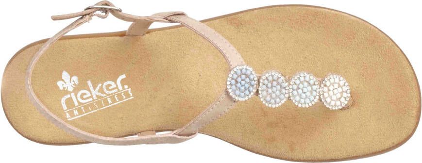 Rieker Sandalen zomerschoen sandaal blokhak met decoratieve steentjesversiering