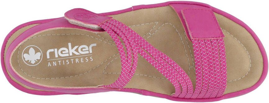 Rieker Sandalen zomerschoen sandaal sleehak met elastieken