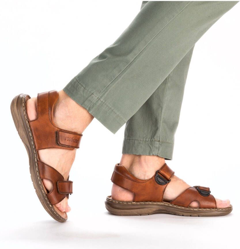Rieker Sandalen zomerschoen klittenbandschoen vrijetijdssandaal met leren binnenzool