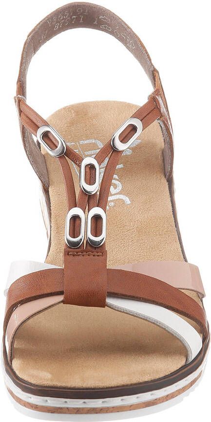 Rieker Sandalen zomerschoen sandaal sleehak met accessoires versierd - Foto 6