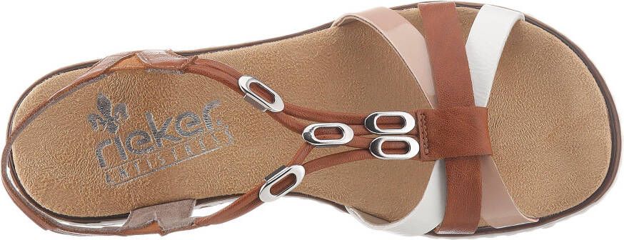 Rieker Sandalen zomerschoen sandaal sleehak met accessoires versierd - Foto 8