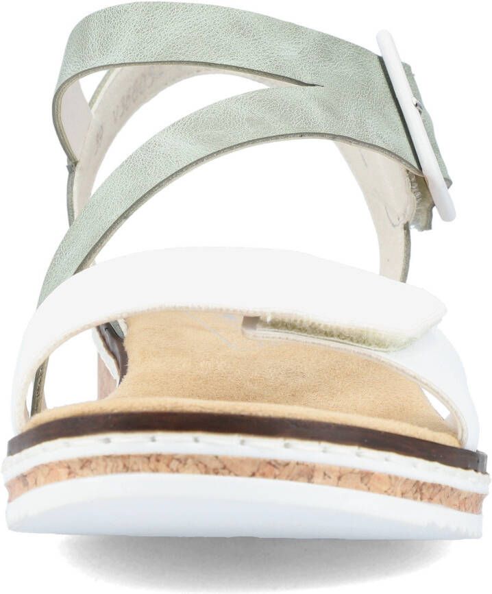 Rieker Sandalen zomerschoen sandaal sleehak met asymmetrische bandjes