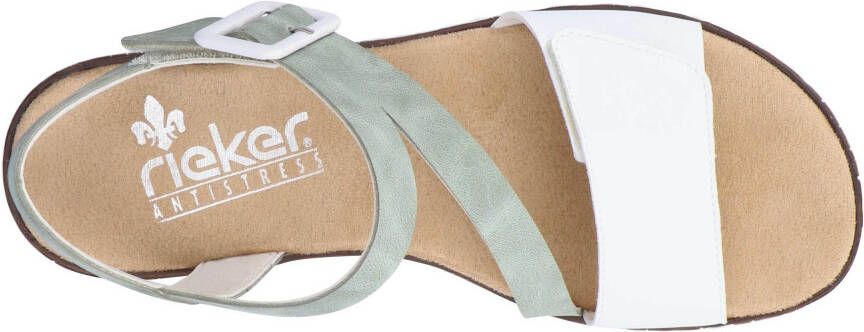 Rieker Sandalen zomerschoen sandaal sleehak met asymmetrische bandjes