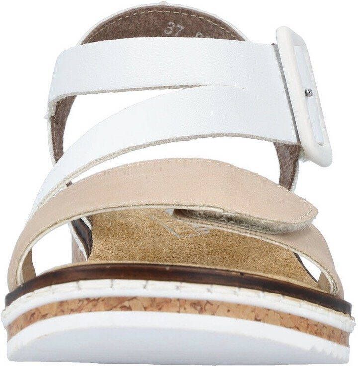 Rieker Sandalen zomerschoen sandaal sleehak met asymmetrische bandjes