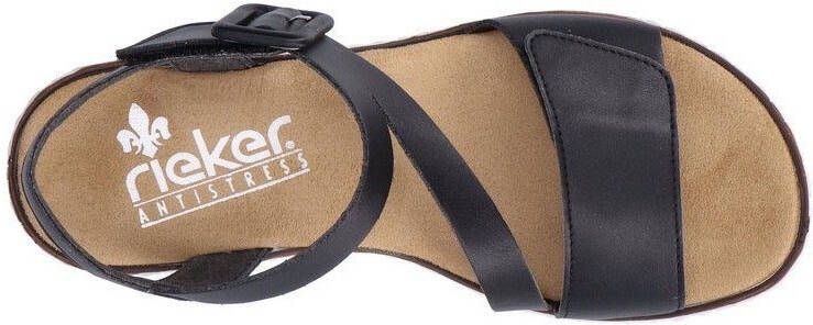 Rieker Sandalen zomerschoen sandaal sleehak met asymmetrische bandjes