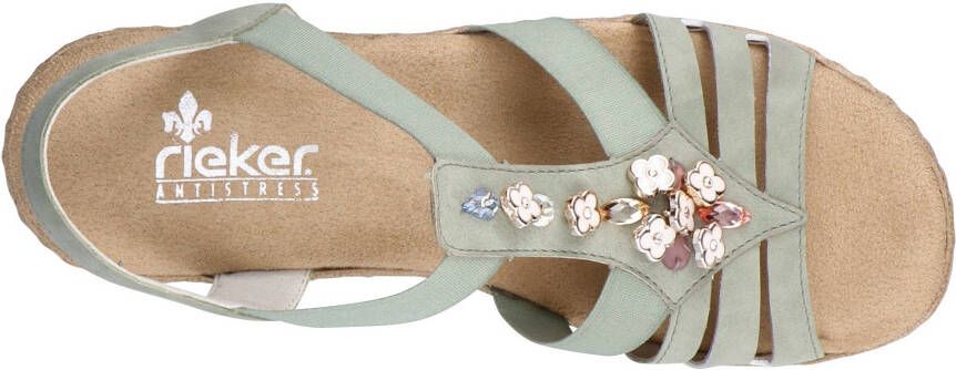 Rieker Sandalen zomerschoen sandaal sleehak met decoratieve elementen