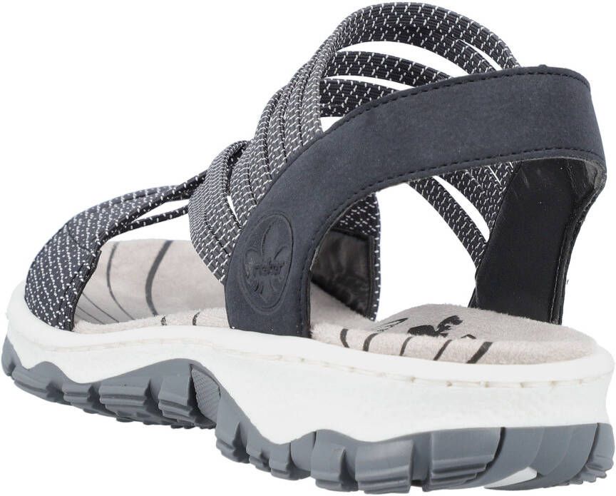 Rieker Sandalen zomerschoen sandaal keilhak met praktische stretchbanden