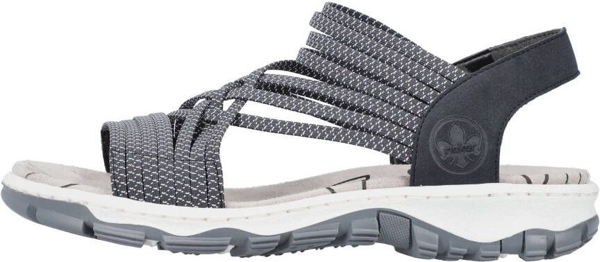 Rieker Sandalen zomerschoen sandaal keilhak met praktische stretchbanden