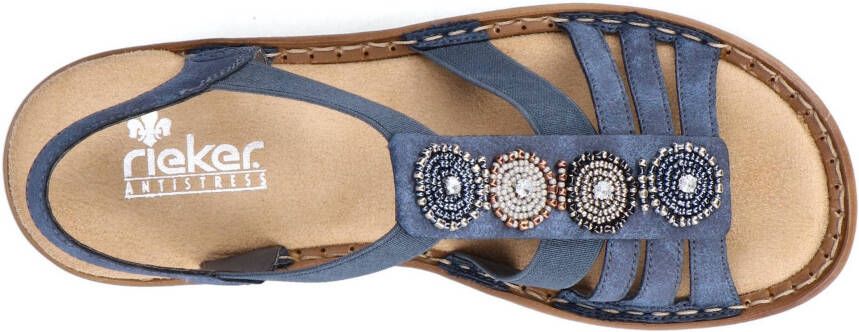 Rieker Sandalen zomerschoen sandaal sleehak met decoratieve parels