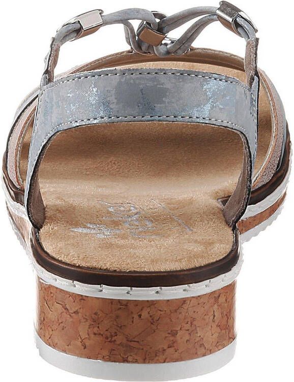Rieker Sandalen zomerschoen sandaal sleehak met subtiele decoratieve versiering - Foto 4