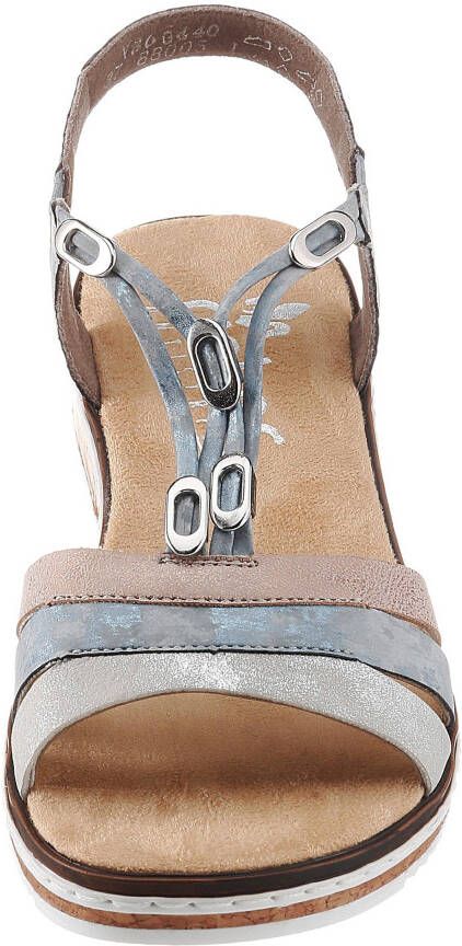 Rieker Sandalen zomerschoen sandaal sleehak met subtiele decoratieve versiering - Foto 6