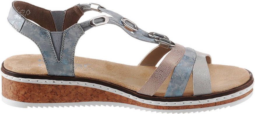 Rieker Sandalen zomerschoen sandaal sleehak met subtiele decoratieve versiering - Foto 7