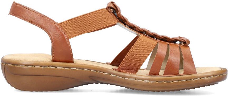 Rieker Sandalen zomerschoen sandaal sleehak met stretchbanden