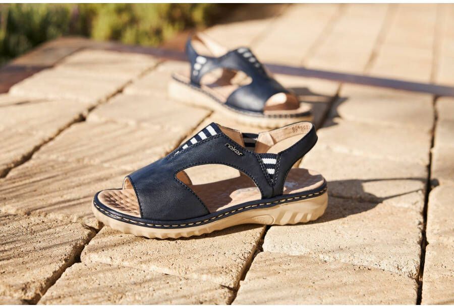 Rieker Sandalen zomer schoen sandalette instapschoen met contrasterende siernaad