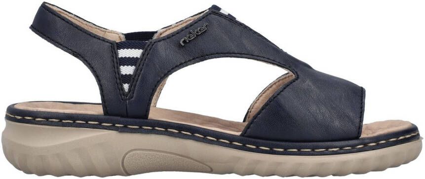 Rieker Sandalen zomer schoen sandalette instapschoen met contrasterende siernaad