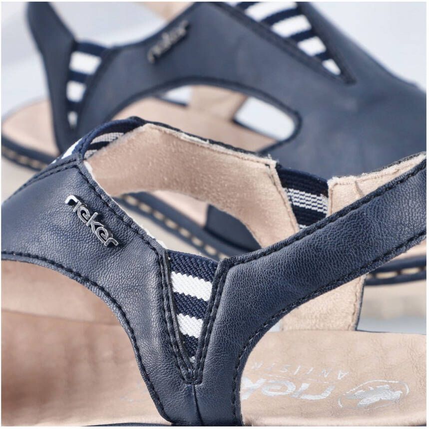 Rieker Sandalen zomer schoen sandalette instapschoen met contrasterende siernaad