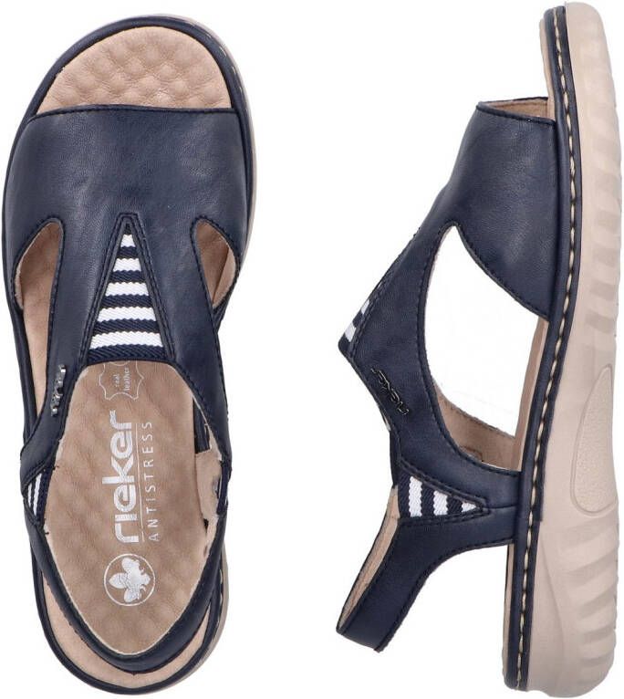 Rieker Sandalen zomer schoen sandalette instapschoen met contrasterende siernaad