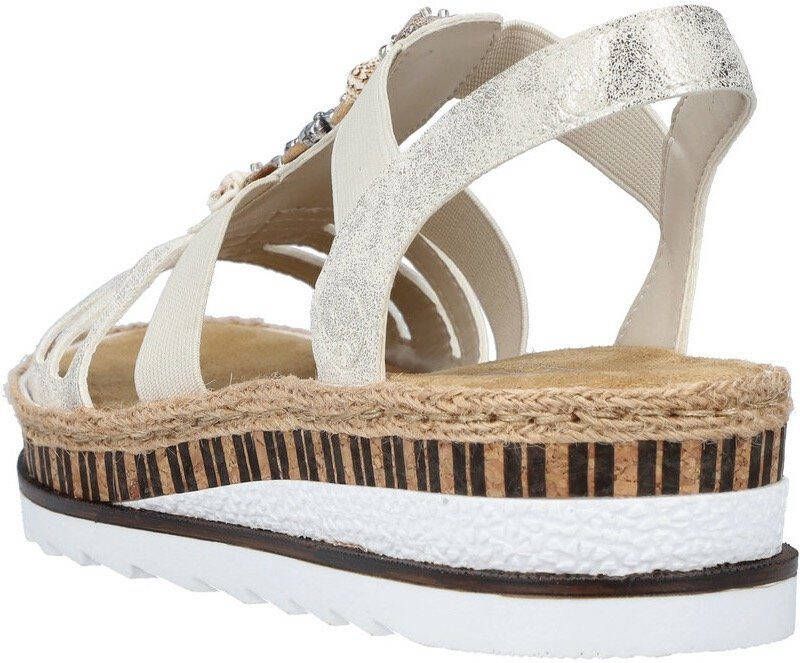 Rieker Sandalen zomerschoen sandaal sleehak in metallic-look